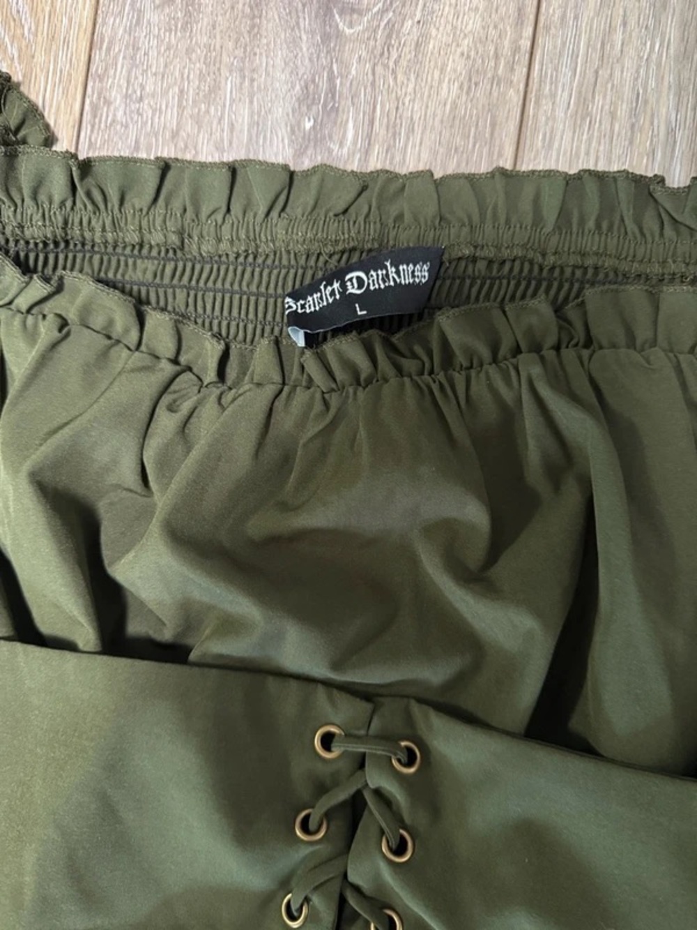 Olive Green Corset-Waist Midi Dress - Women - Picture 3 of 5